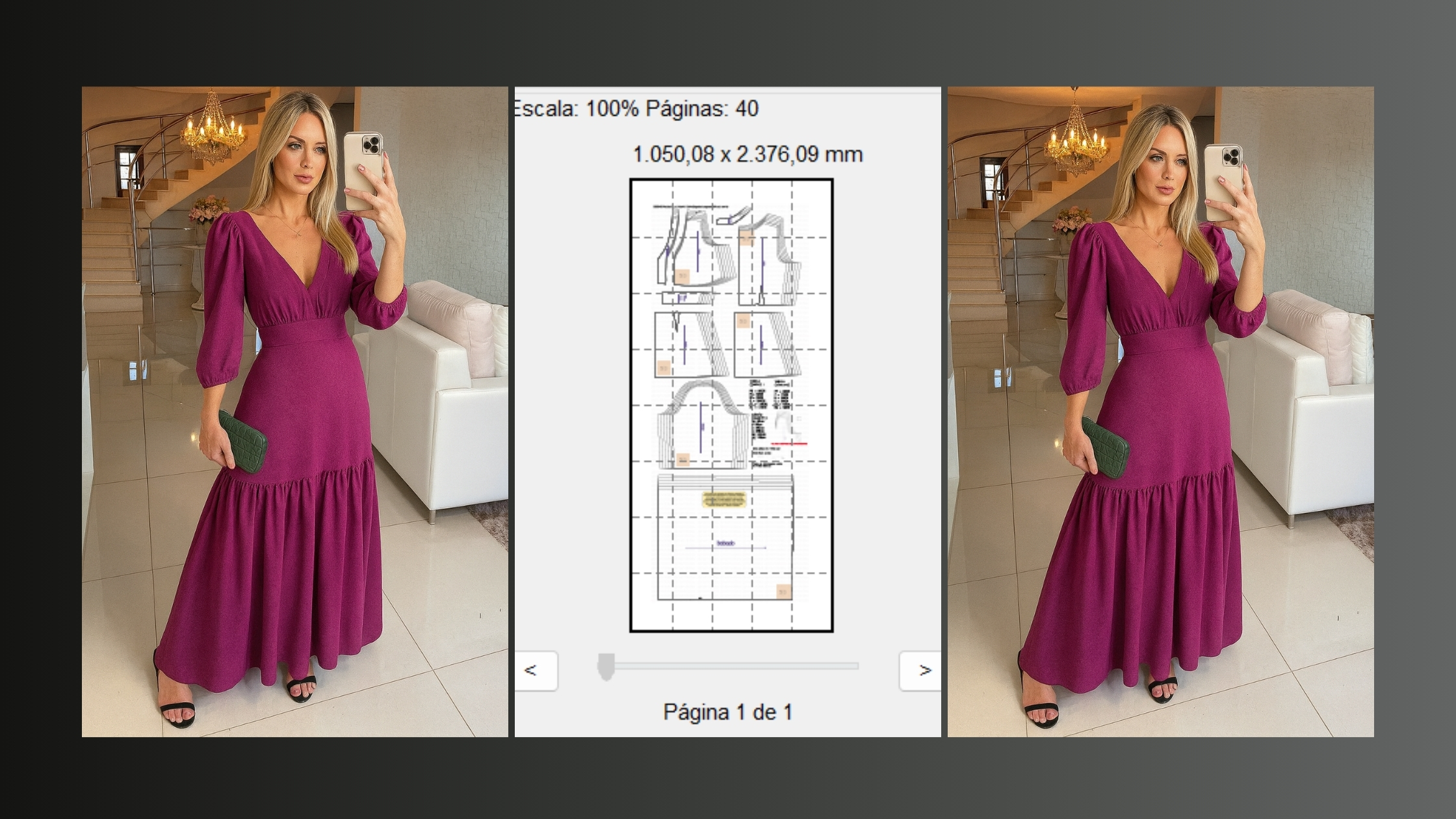 Molde em PDF - Vestido Elyna (Vestido Estilo Elegante Longo com Decote em V)