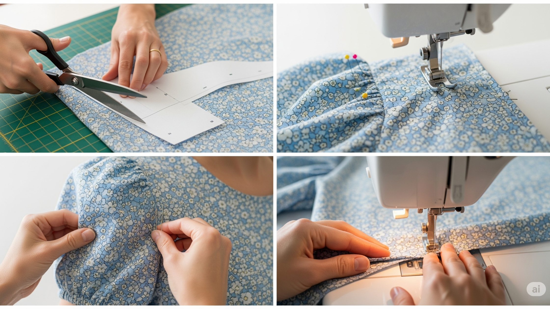 Como Costurar Blusa com Manga Bufante_ passo a passo completo