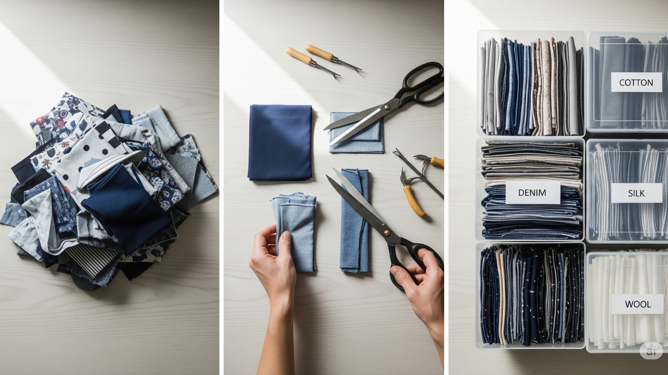 Como preparar os tecidos reciclados para o uso