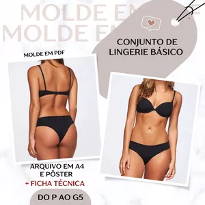 Conjunto de Lingerie Básico - Molde em PDF
