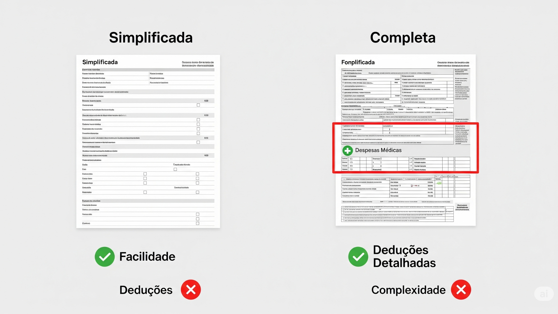 Declaração simplificada x completa_ qual escolher