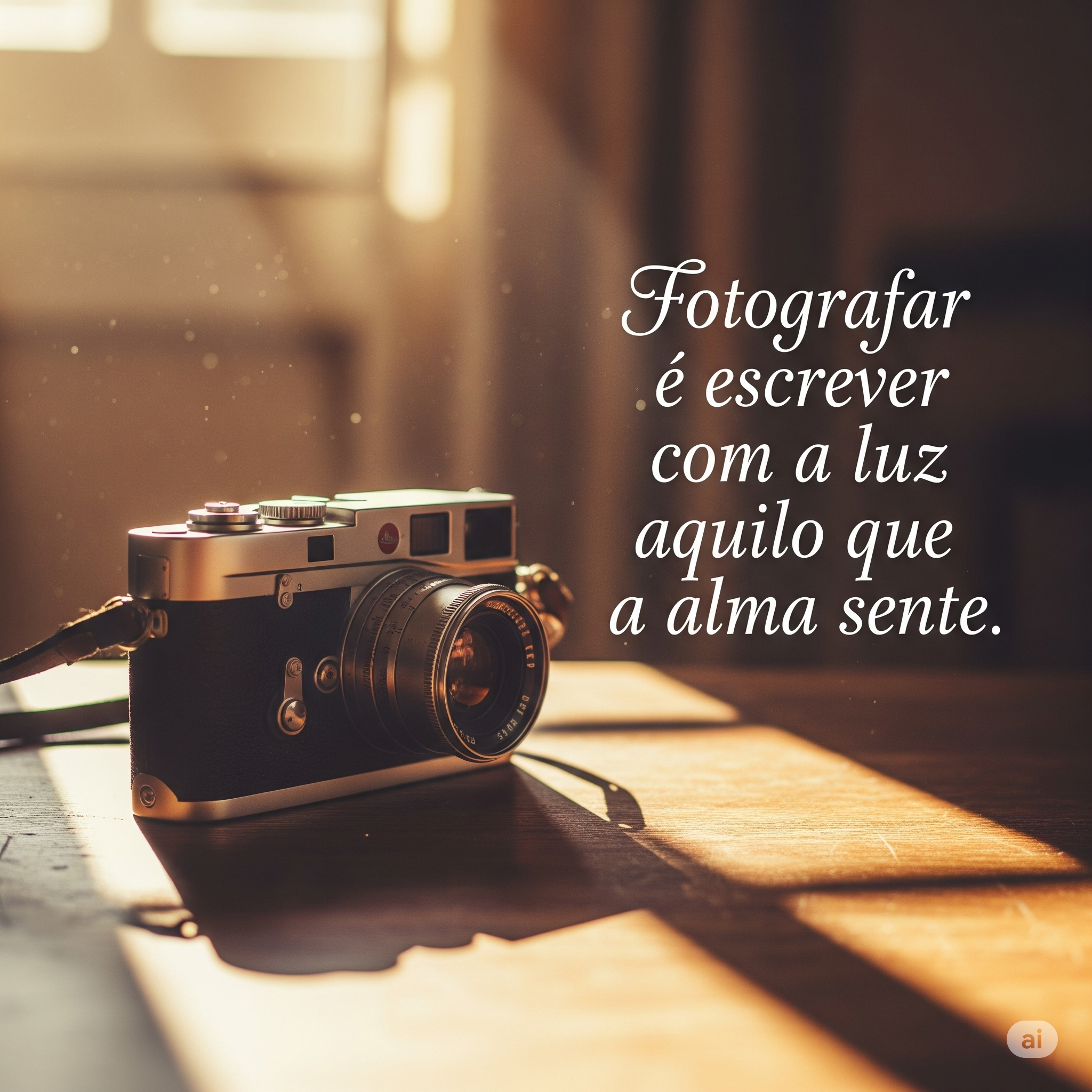 Fotografar é escrever com a luz aquilo que a alma sente.