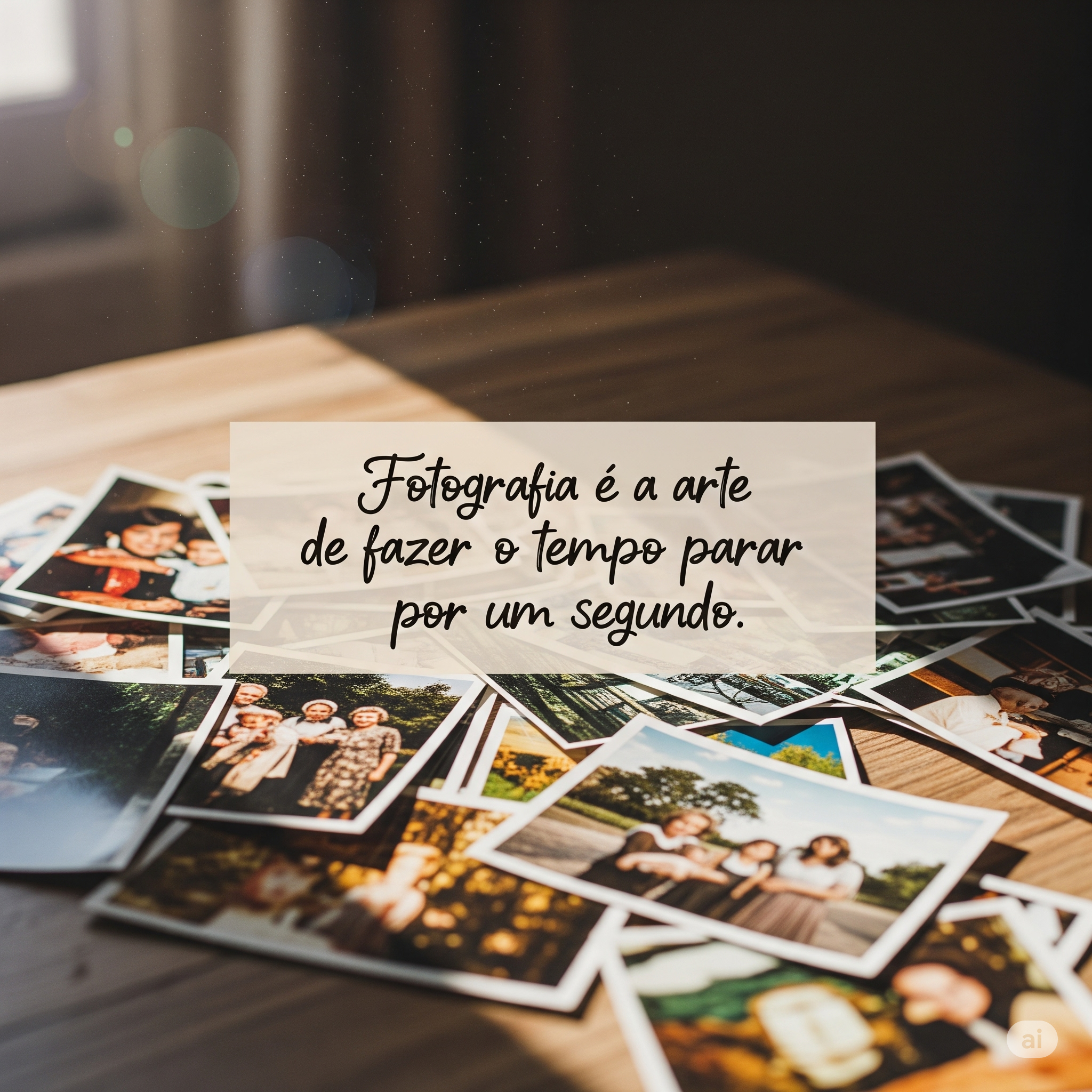 Fotografia é a arte de fazer o tempo parar por um segundo