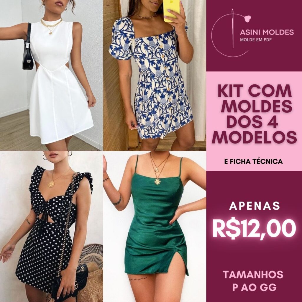 KIT 4 VESTIDOS - Molde em PDF02