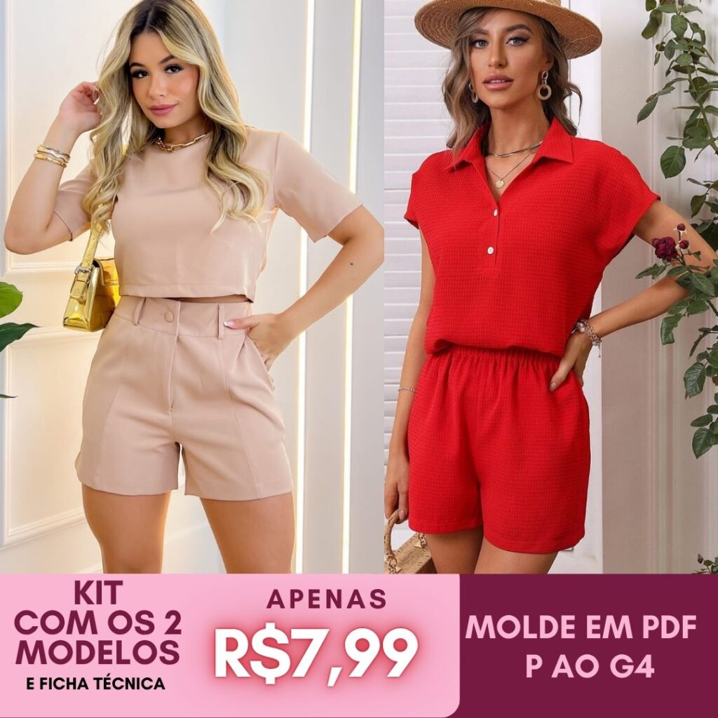 Kit 2 Conjuntos - Molde em PDF