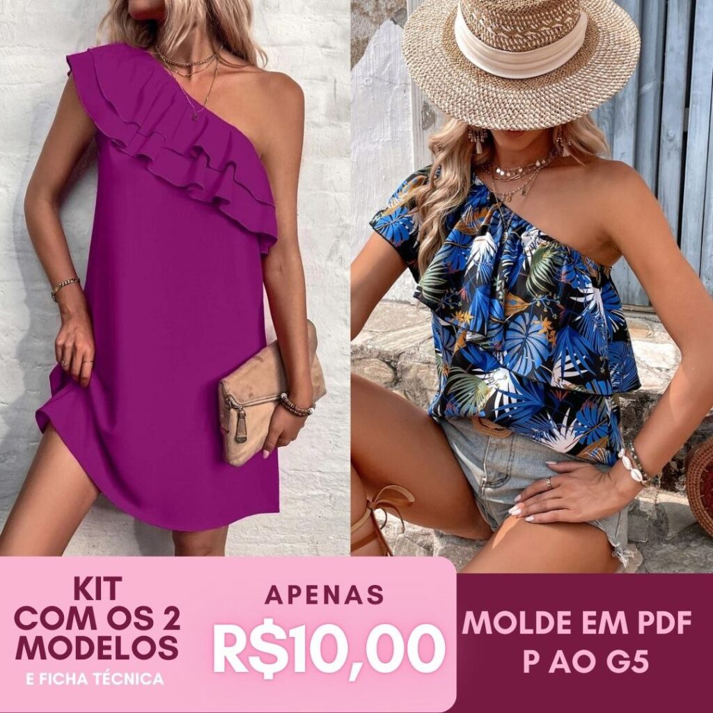 Kit Vestido e Blusa babados - Molde em PDF