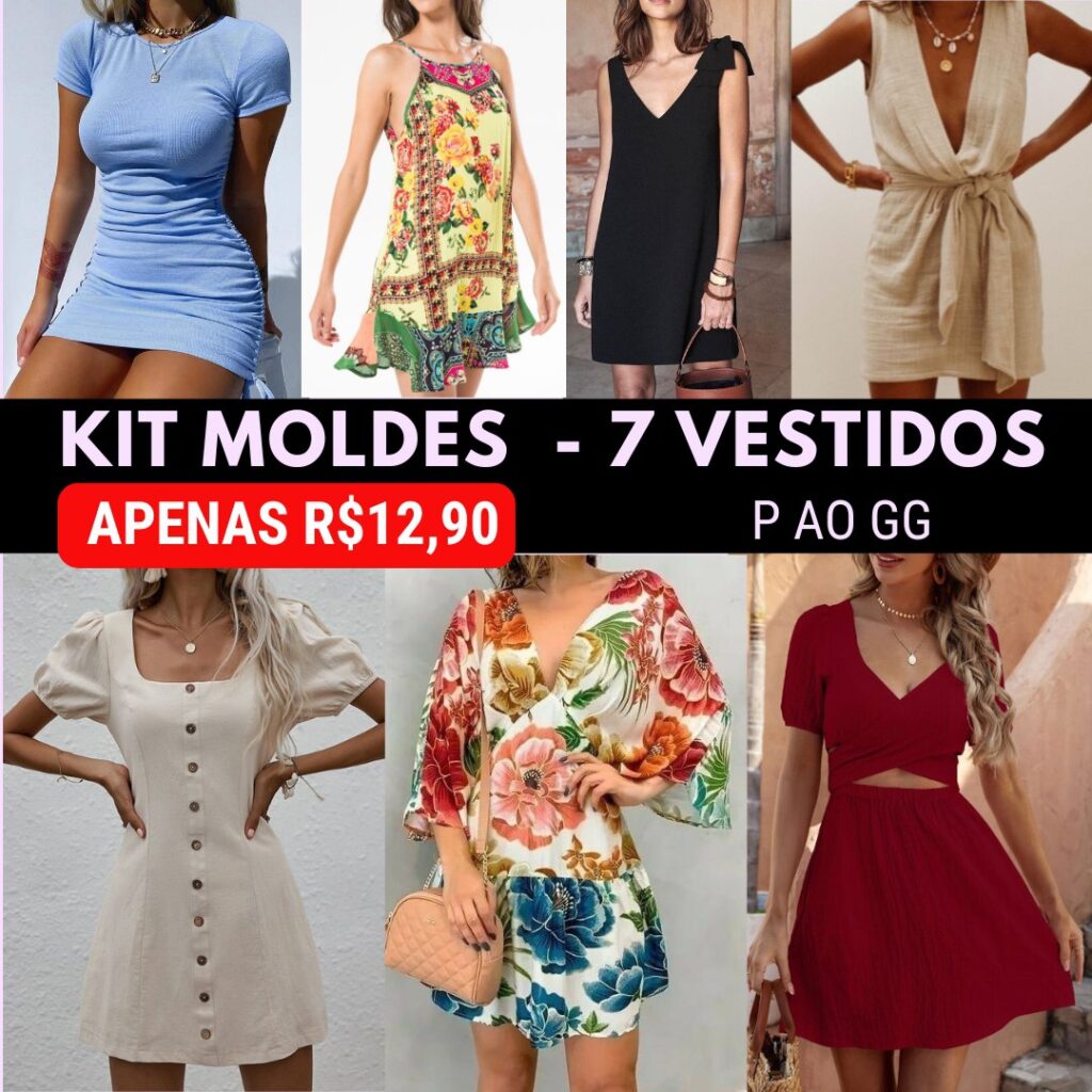 Kit de moldes 7 Vestidos