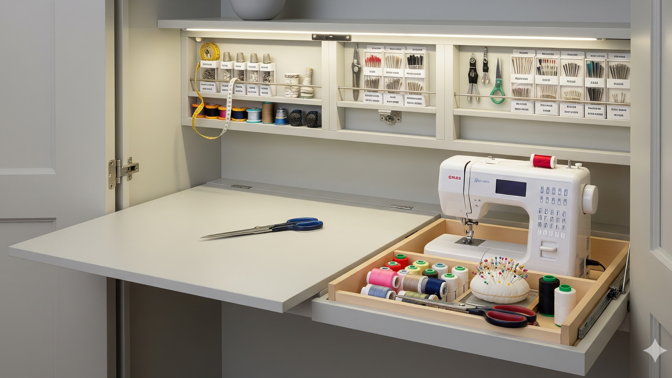 Mini ateliê em armário embutido