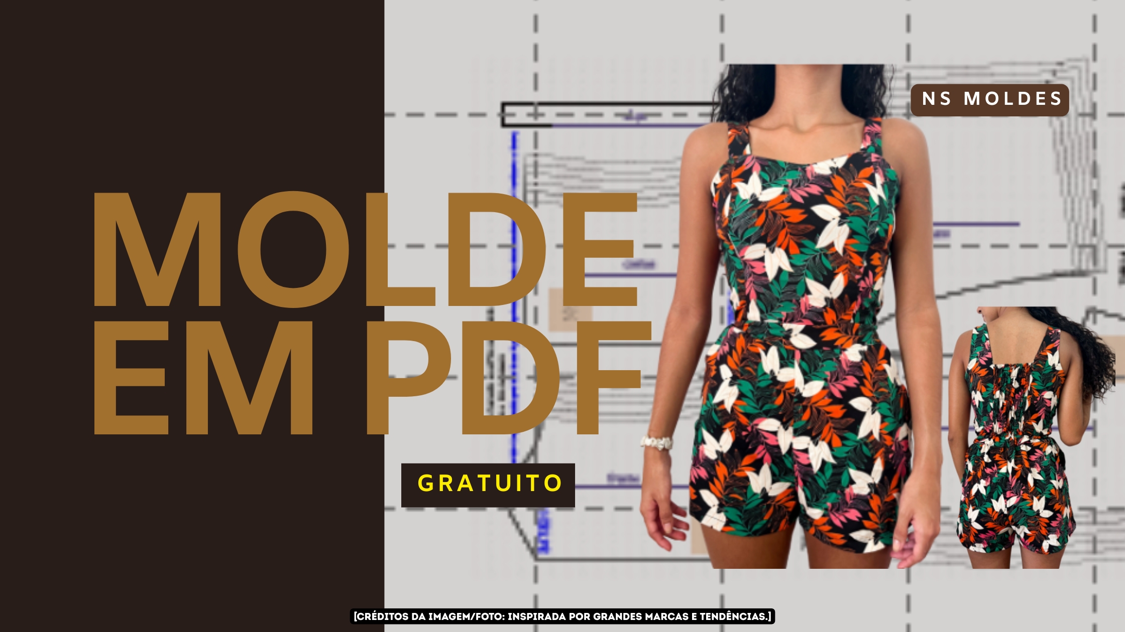 Molde em PDF Gratuito - Macaquinho Sophie PP ao G5