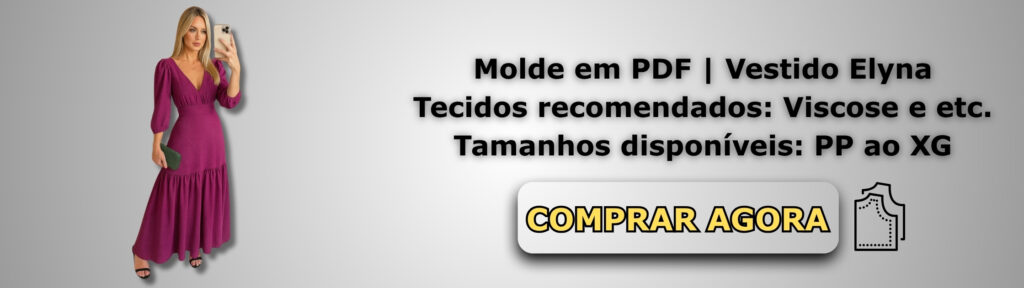 Molde em PDF - Vestido Elyna (Vestido Estilo Elegante Longo com Decote em V)
