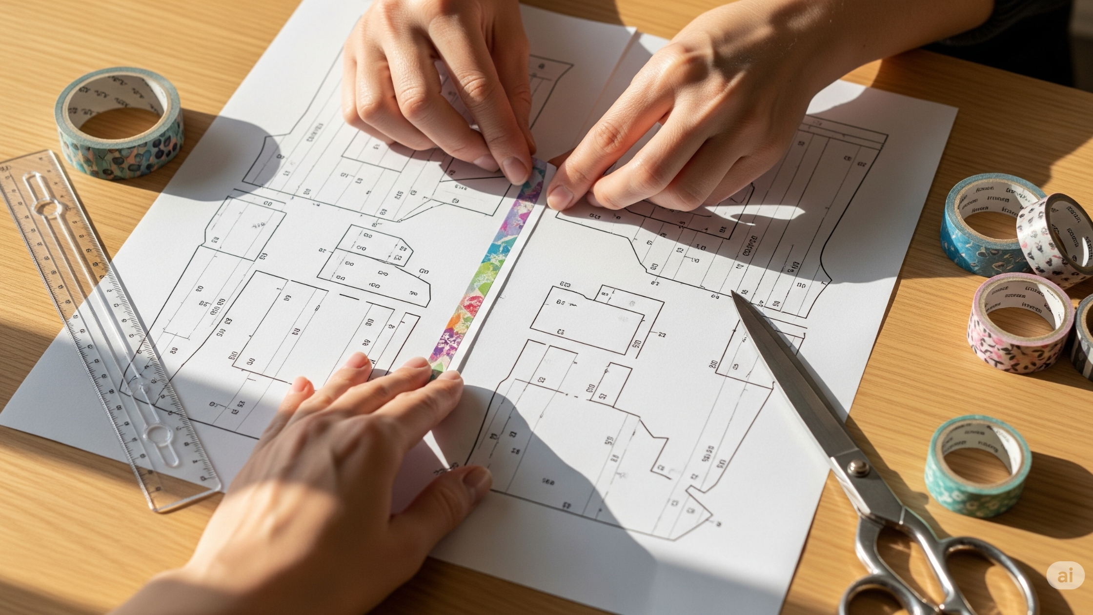 Organizando e recortando os moldes