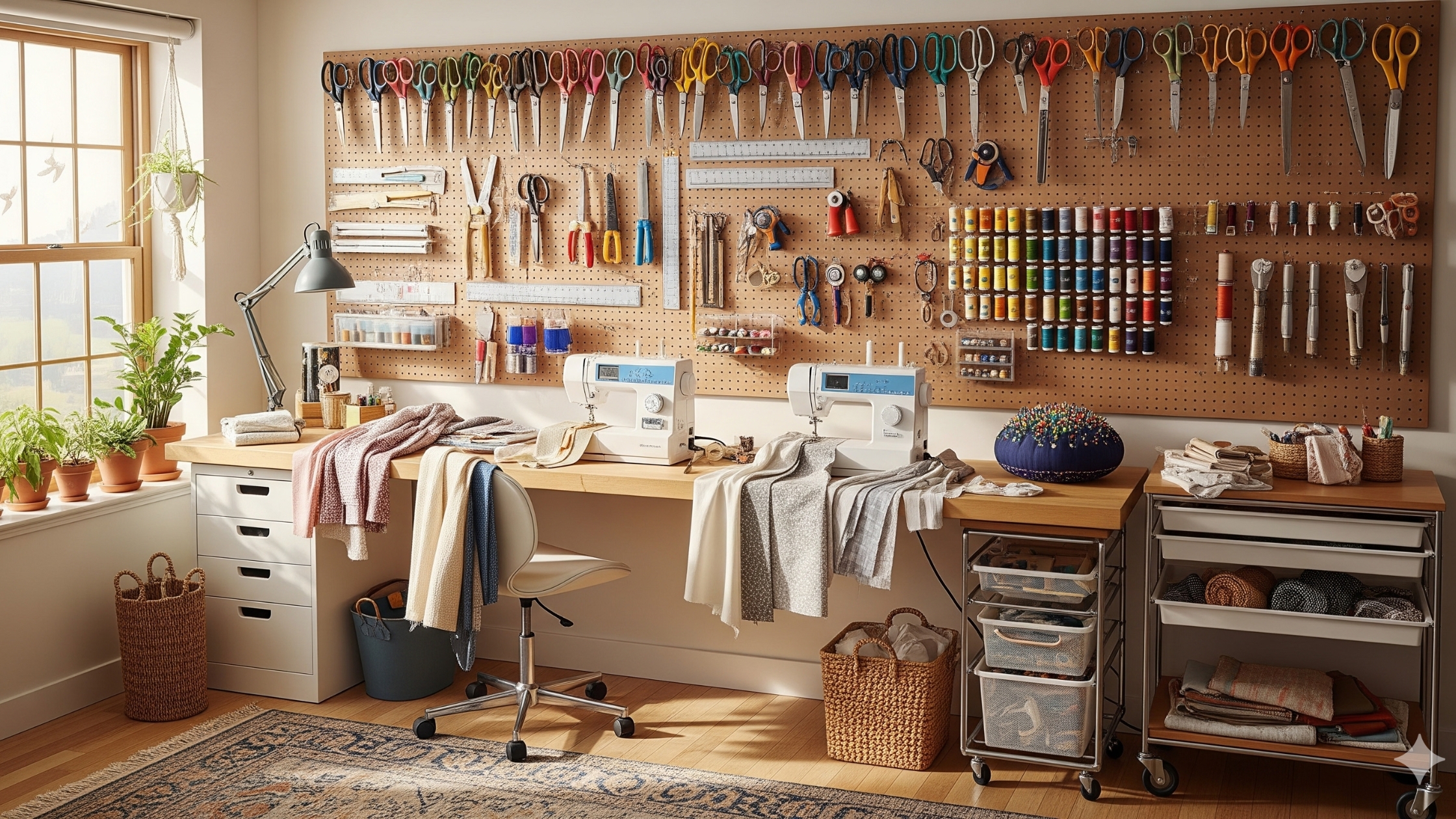 Painel perfurado para organização