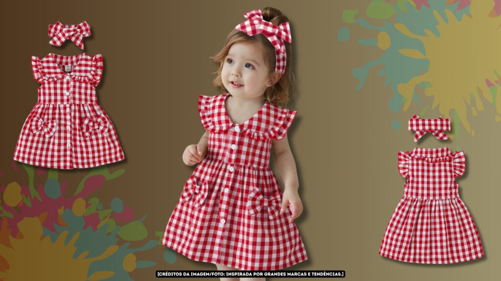 MOLDE EM PDF GRATUITO Vestido Infantil Chemise com Gola Babado [2 ao 14 anos]