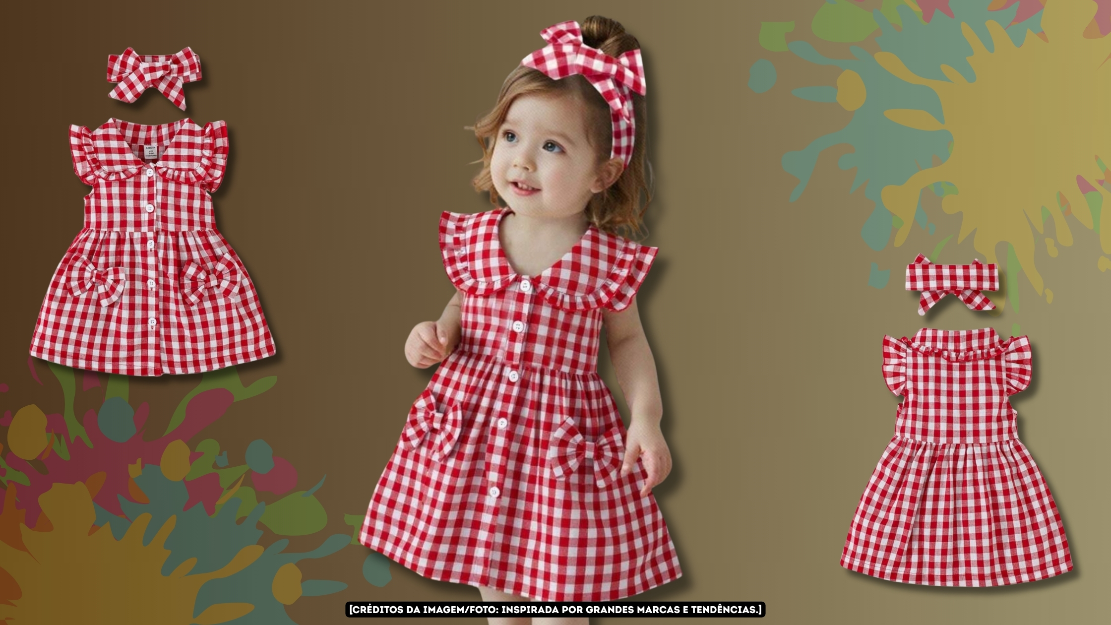 MOLDE EM PDF GRATUITO Vestido Infantil Chemise com Gola Babado [2 ao 14 anos]