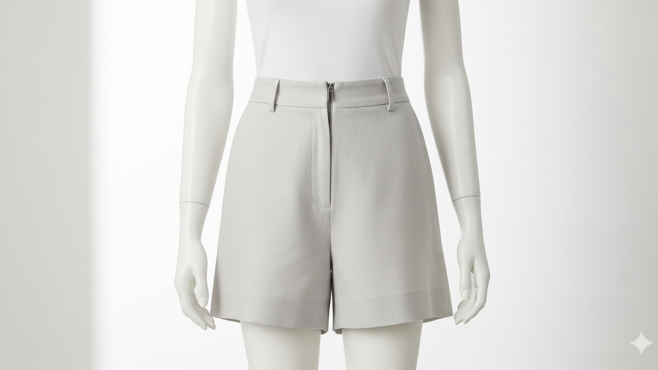 2. Short social feminino (com zíper ou botão)