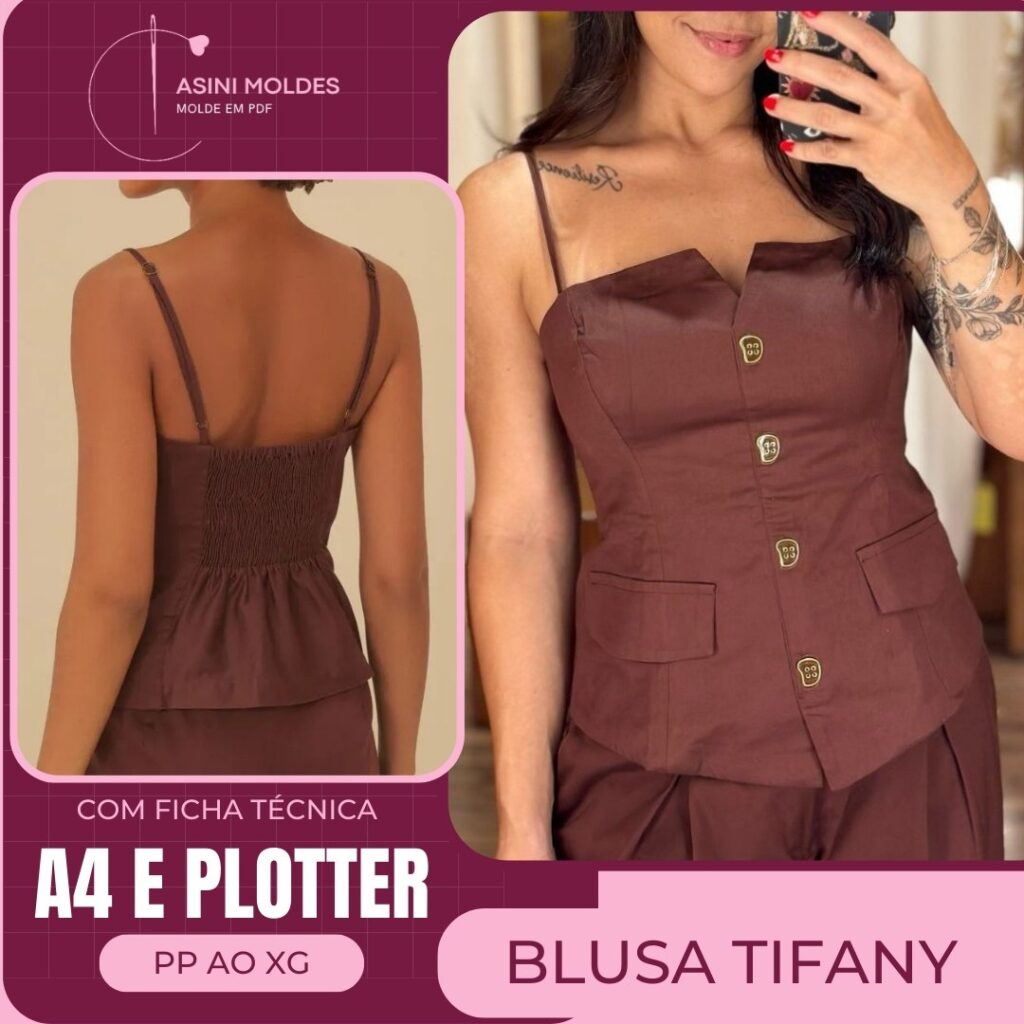 BLUSA TIFANY - Molde em PDF