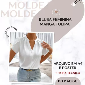 Blusa Manga Tulipa - Molde em PDF