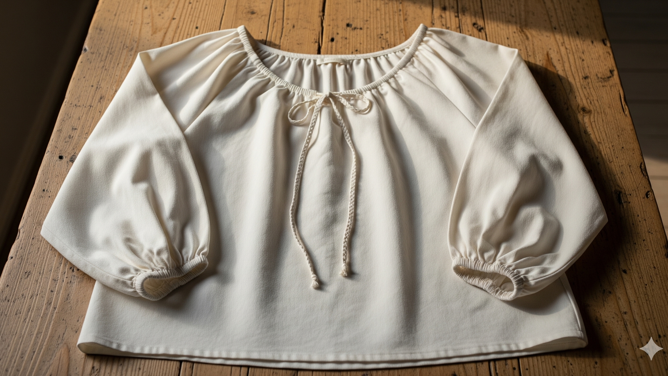 Blusa bata com cordão