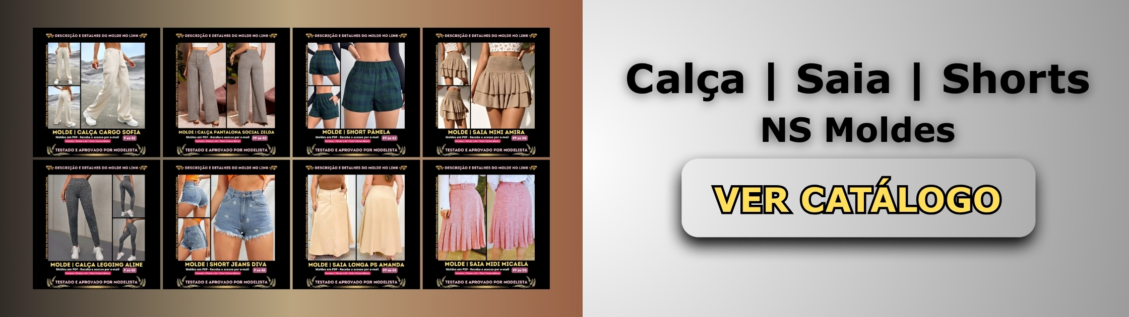 Calça, Saia e Shorts Banner de Vendas