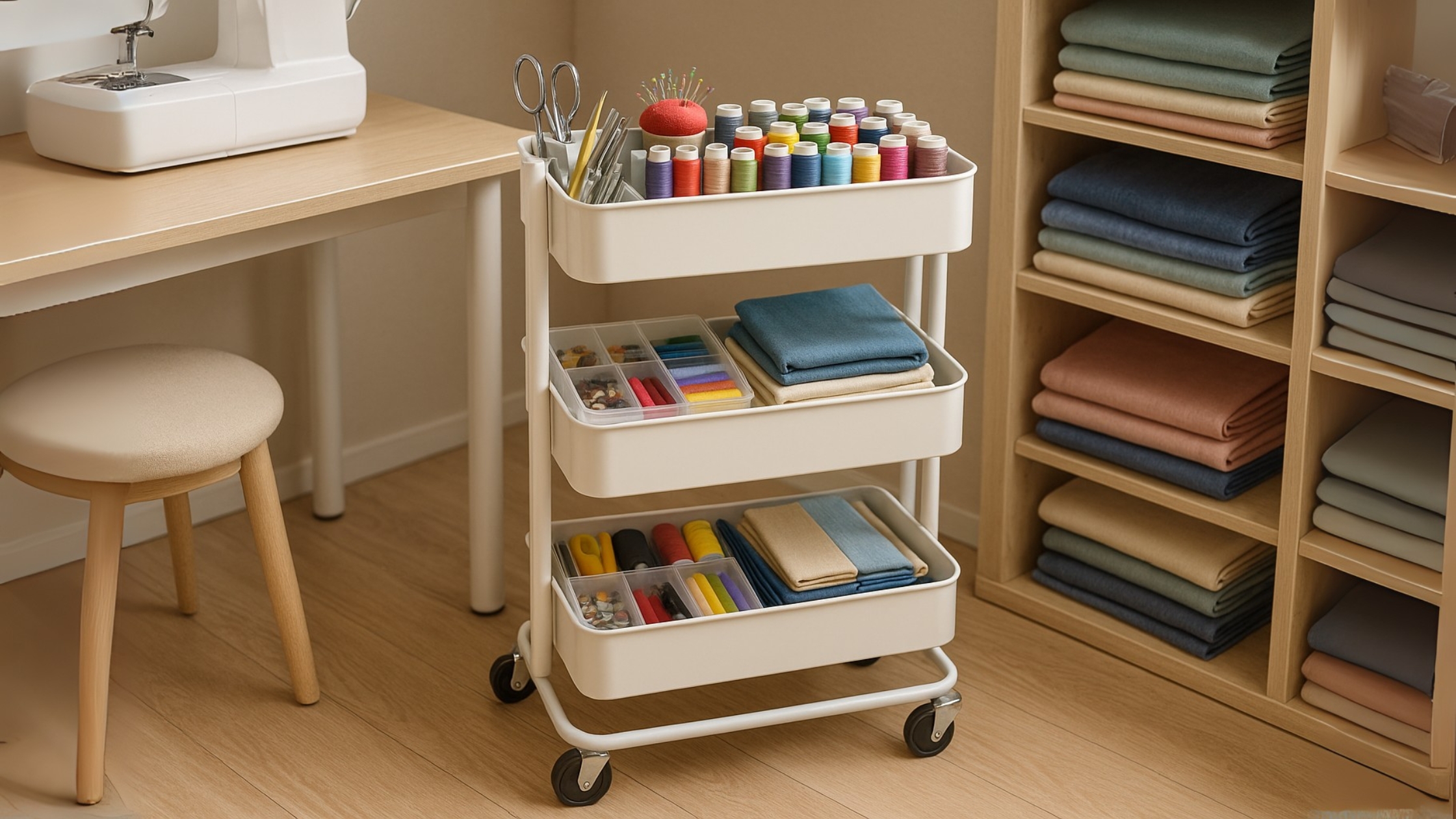 Carrinho organizador com rodinhas