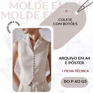 Colete com Botões - Molde em PDF