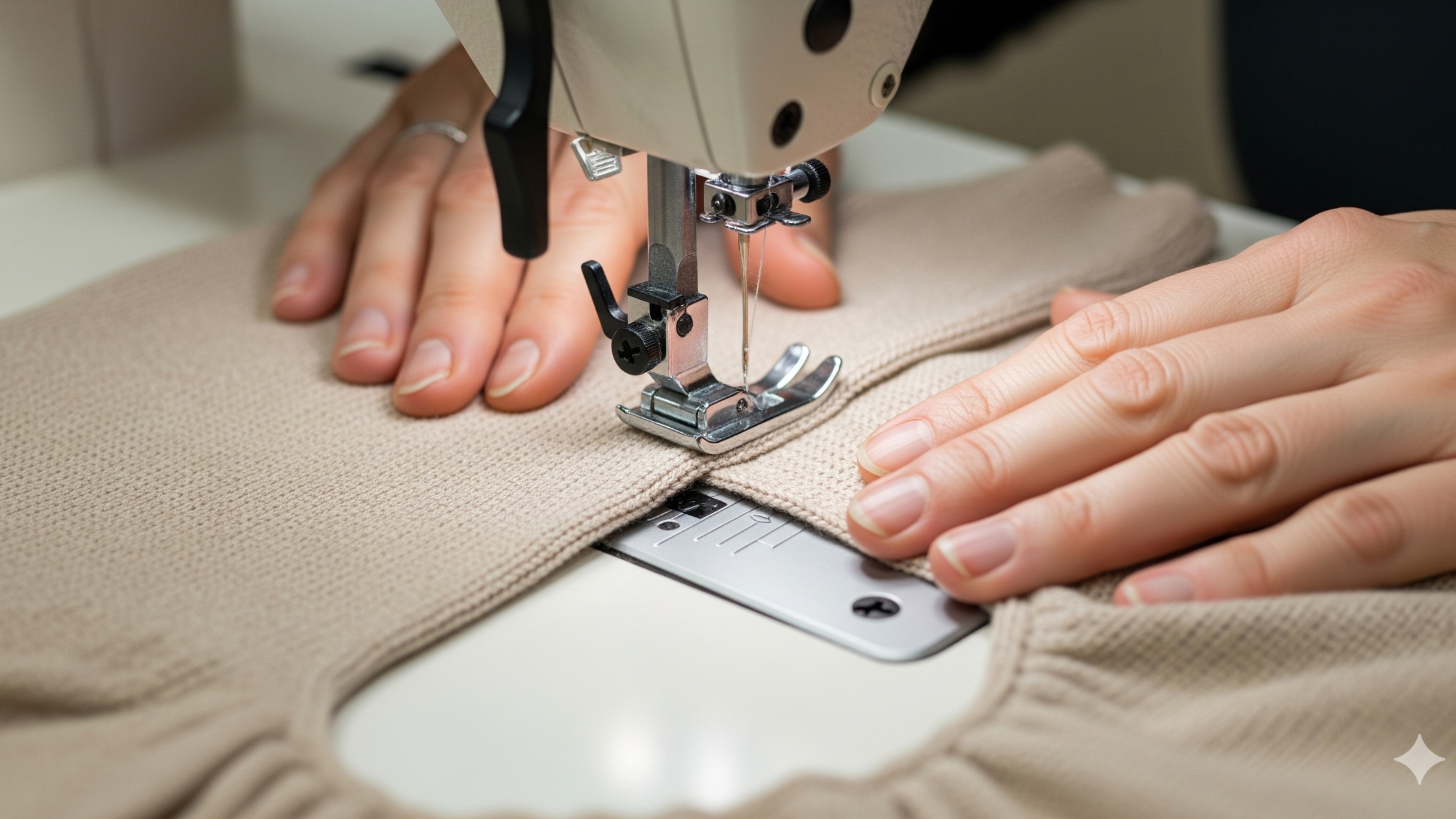 Costurando a blusa manga japonesa em malha