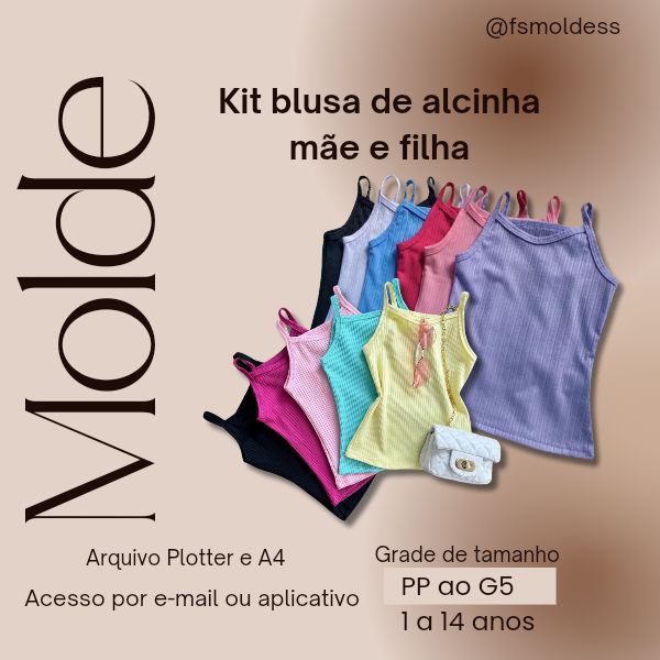 KIT BLUSA DE ALCINHA MÃE E FILHA