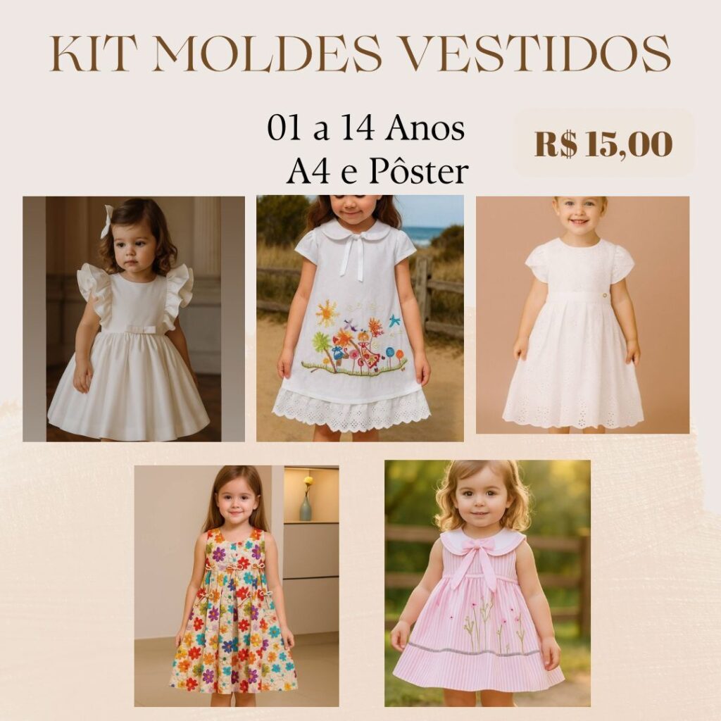 KIT DE MOLDES VESTIDOS INFANTIS