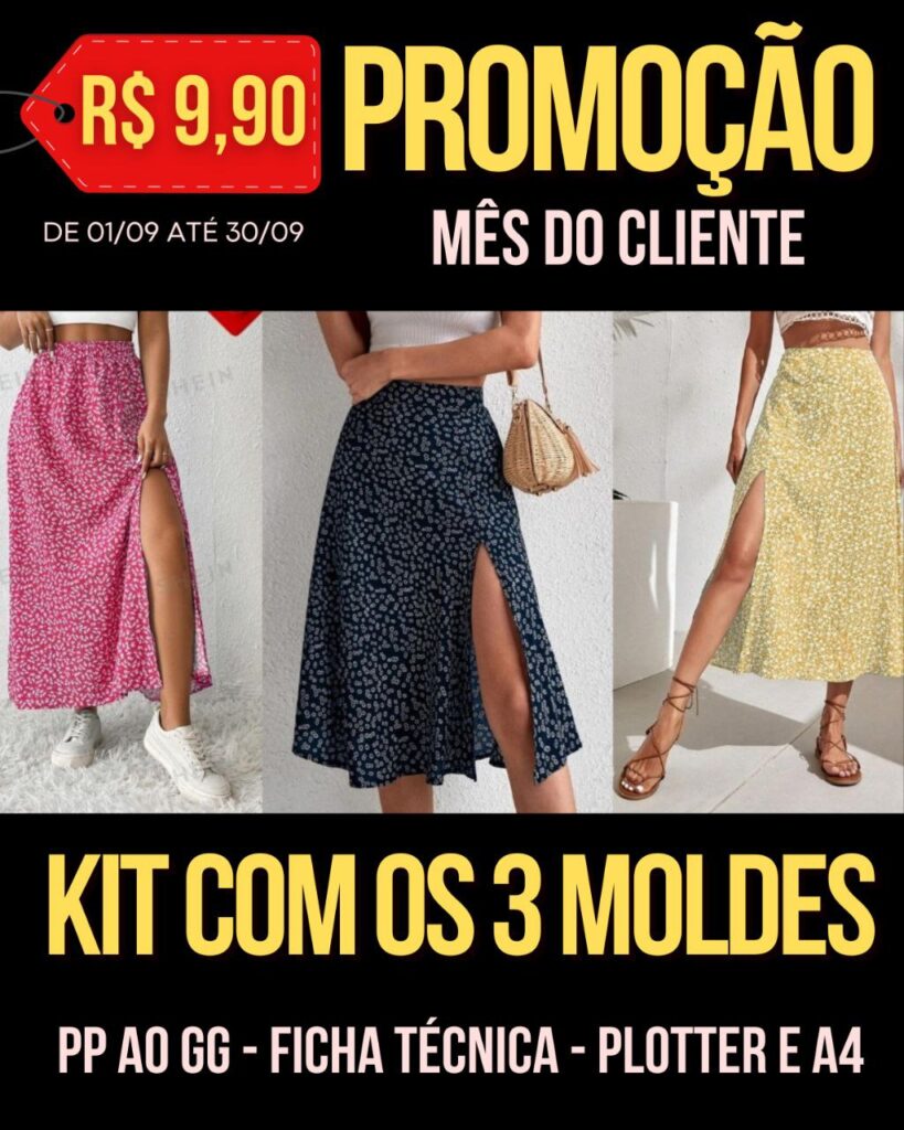 KIT PROMOCIONAL 3 SAIAS - Molde em PDF