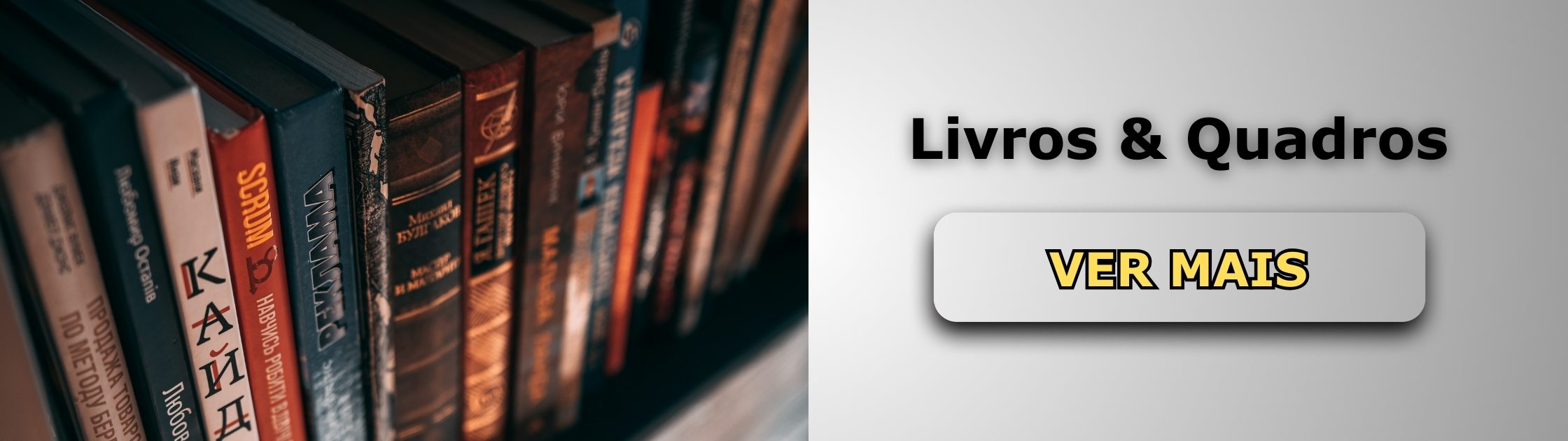 Livros e Quadros Banner de Vendas