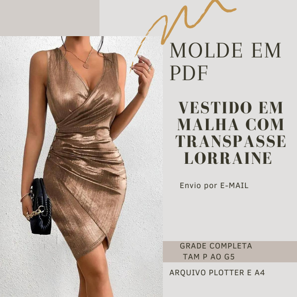 MOLDE EM PDF VESTIDO COM TRANSPASSE LORRAINE