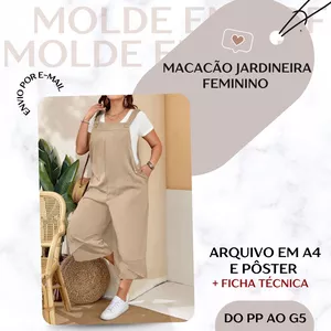 Macacão Jardineira Feminino - Molde em PDF