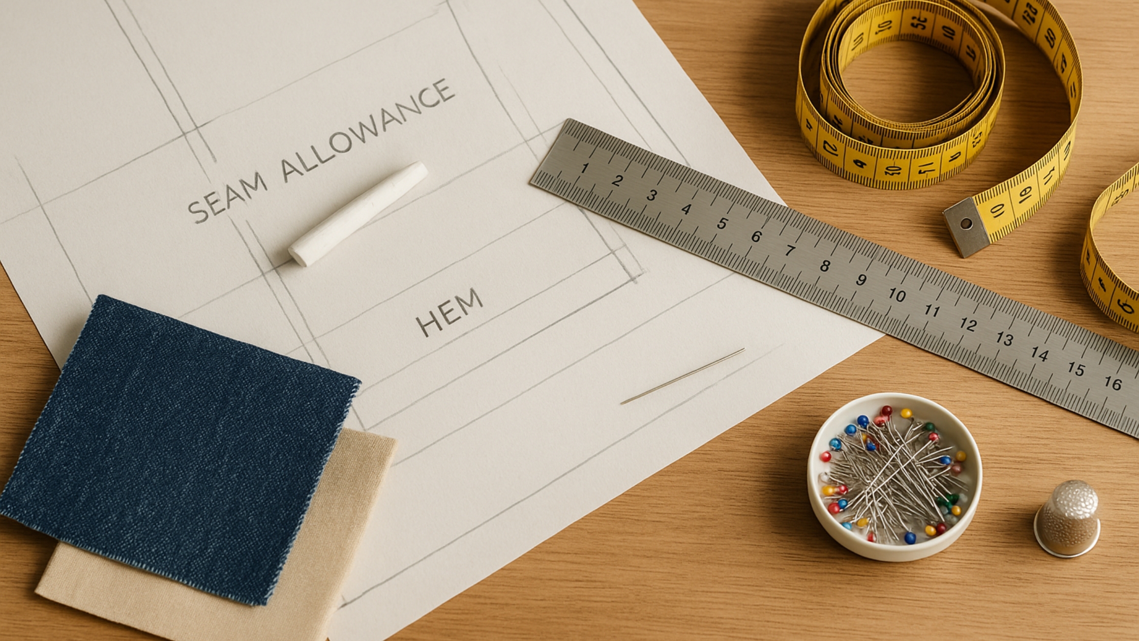 Margem de costura e bainha como definir