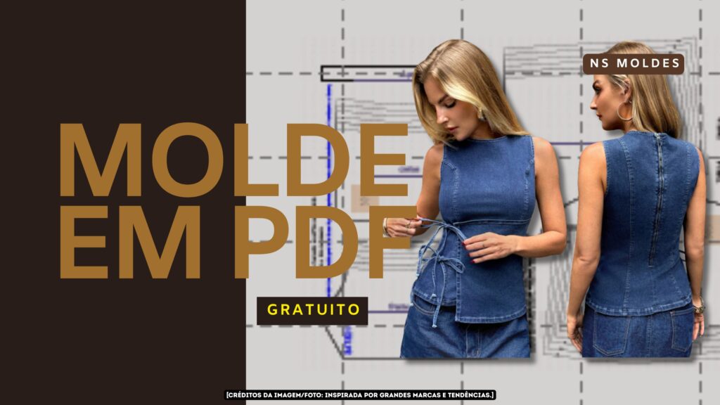 Molde em PDF Gratuito - Blusa Regata Ajustável com Amarração Lateral (PP ao XG)