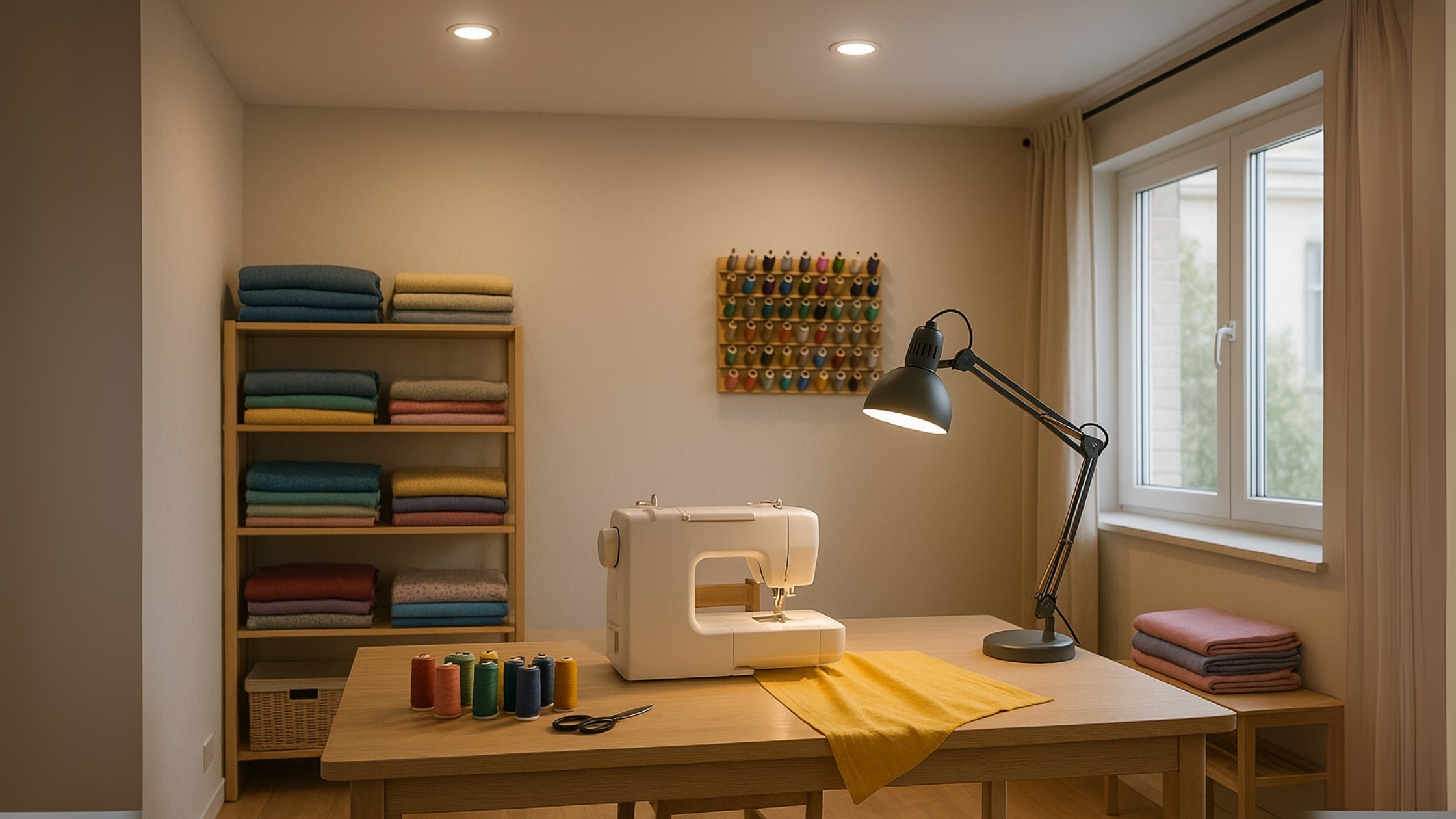 Tipos de iluminação para ateliê de costura