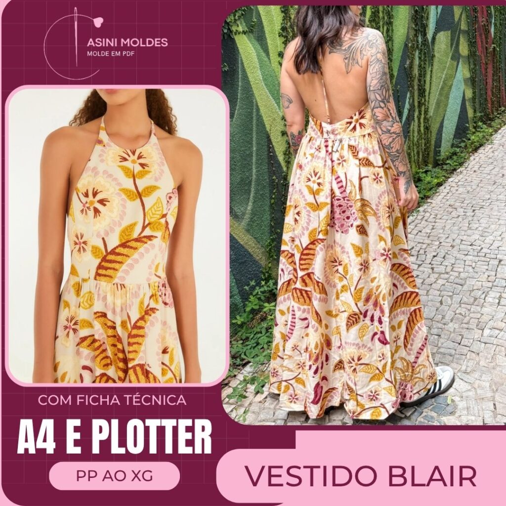 VESTIDO BLAIR - Molde em PDF