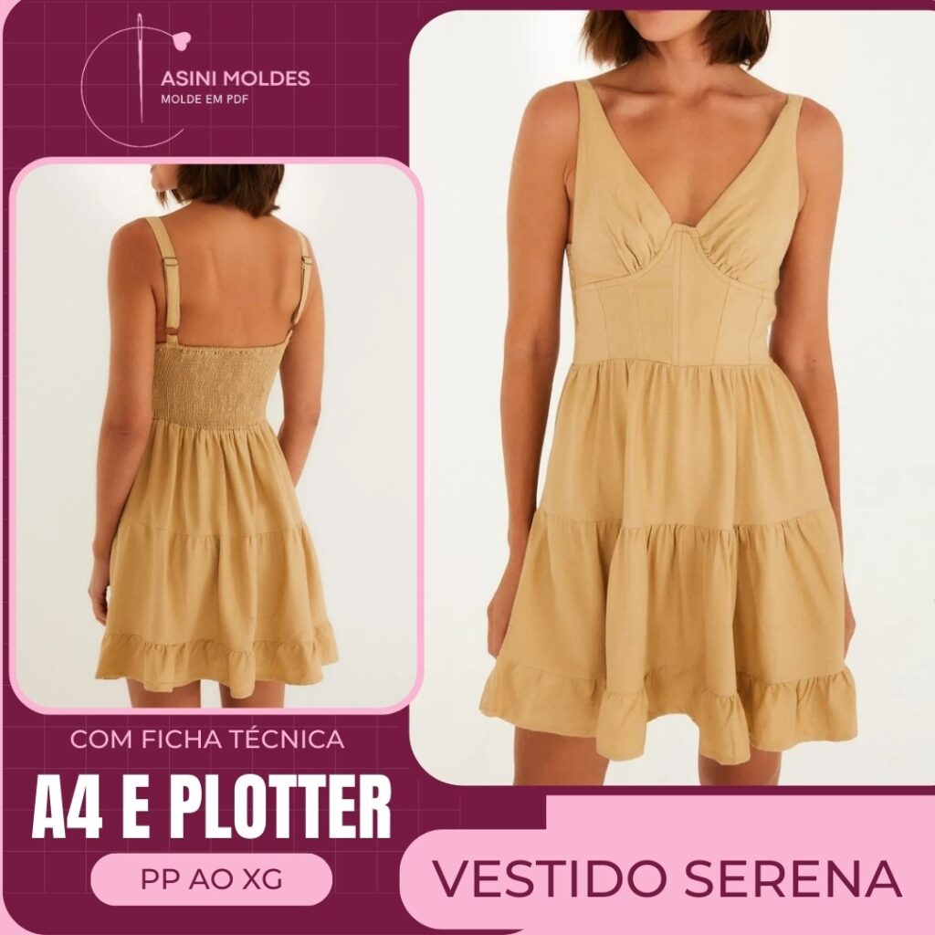 VESTIDO SERENA - Molde em PDF