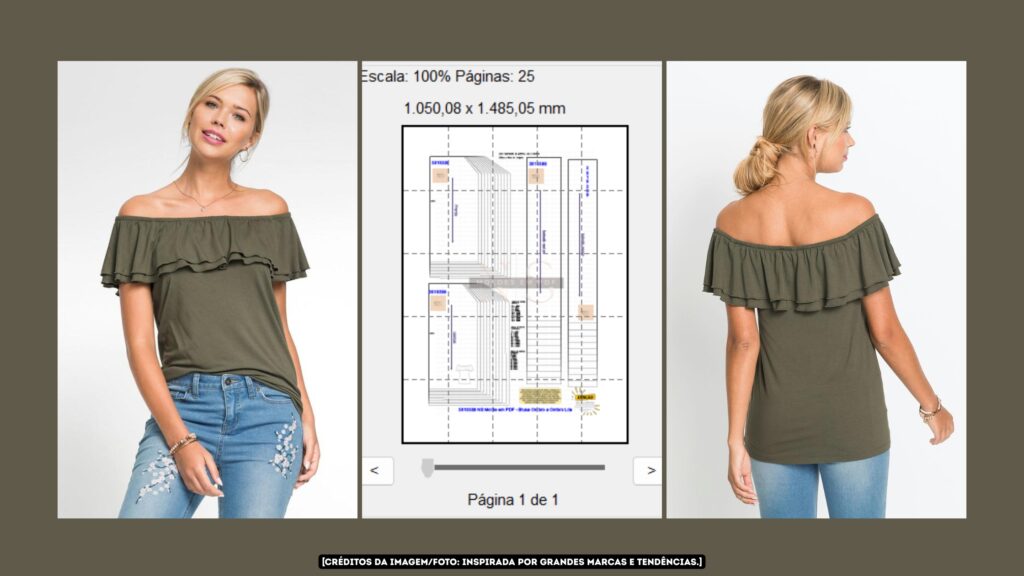 Banner Molde em PDF - Blusa Ombro a Ombro Lila PP ao G5