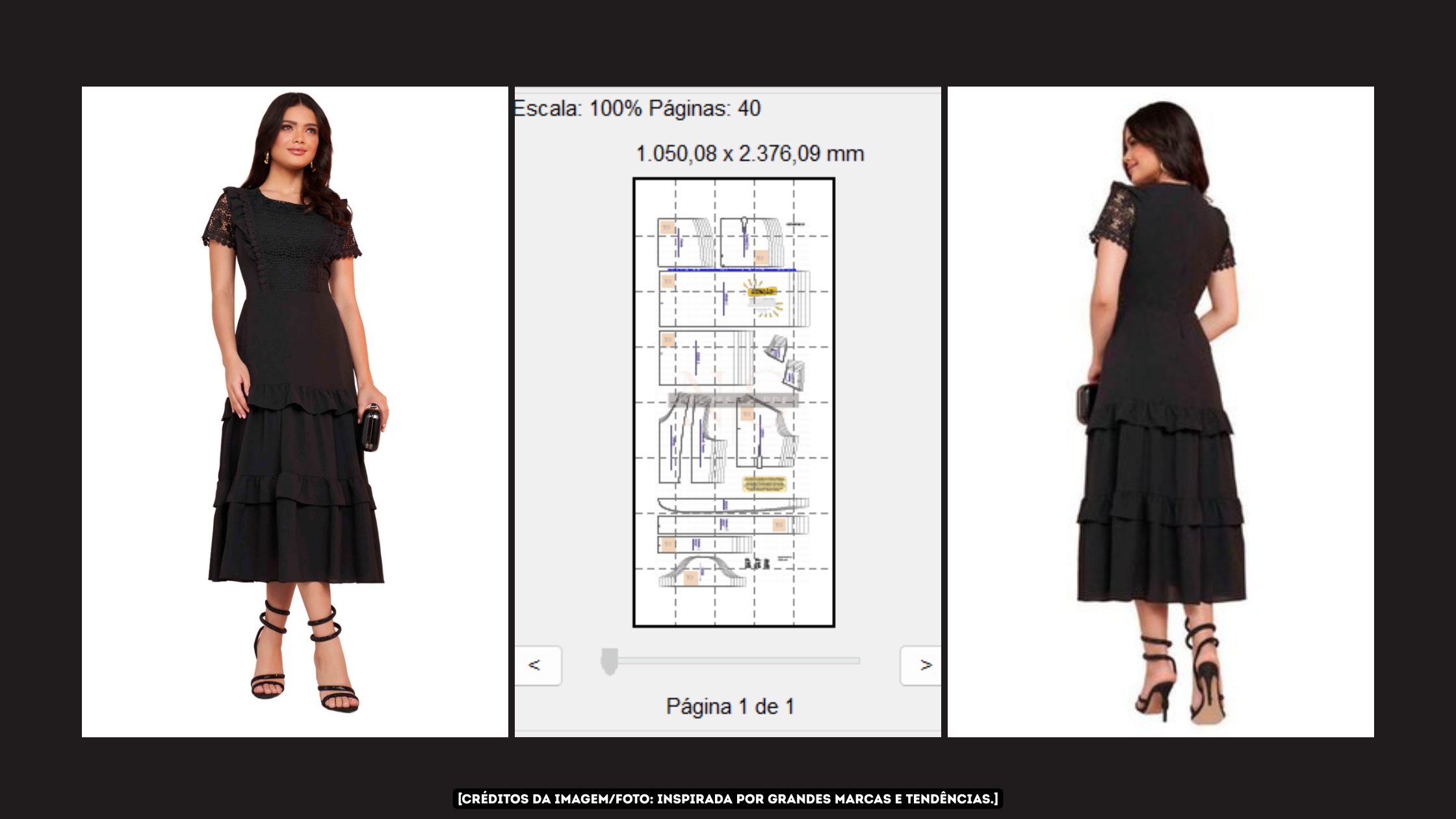 Banner Molde em PDF - Vestido 2 Marias Zoe PP ao XG