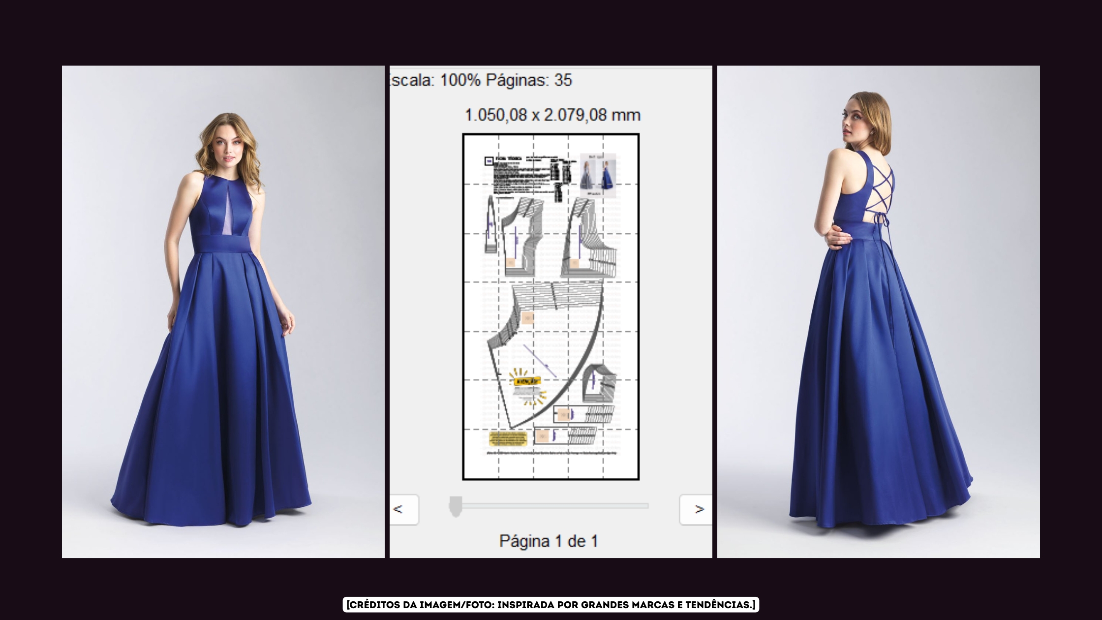 Banner Molde em PDF - Vestido Festa Halter Ane