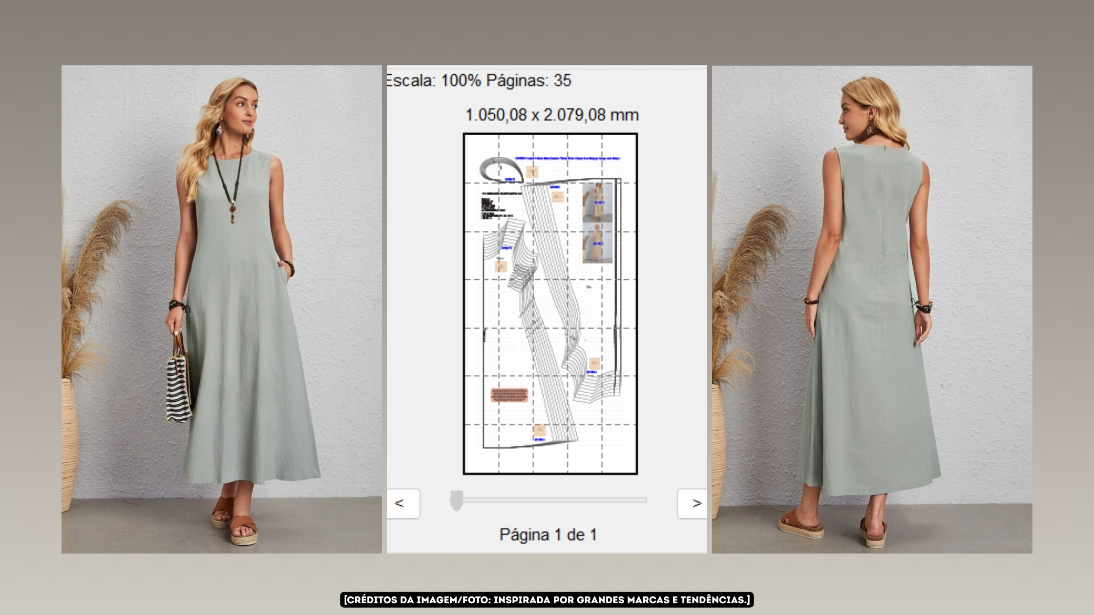 Banner Molde em PDF - Vestido Túnica Bella