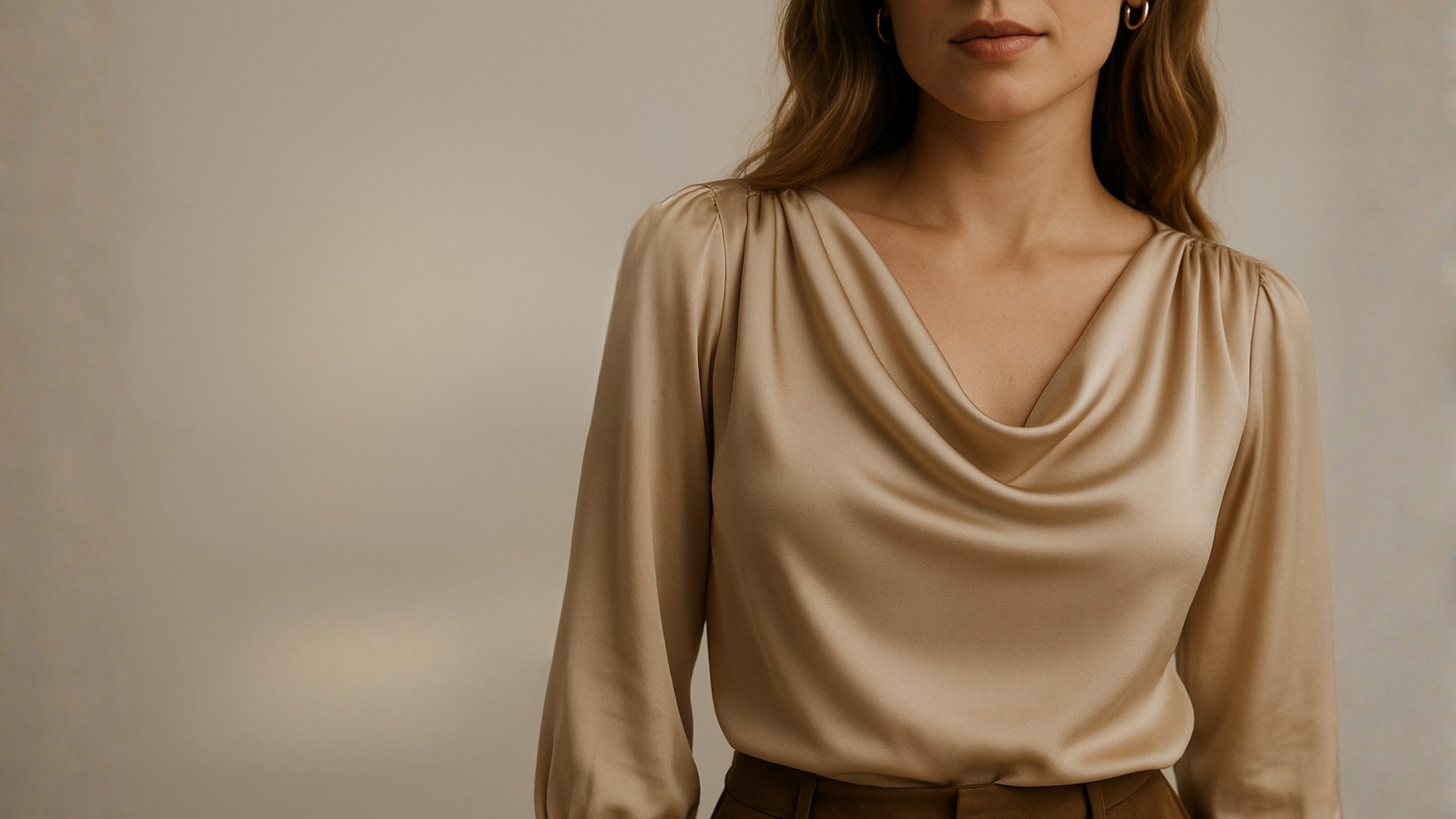 Blusa com Drapeado Degagê no Decote Elegância e Movimento na Medida Certa