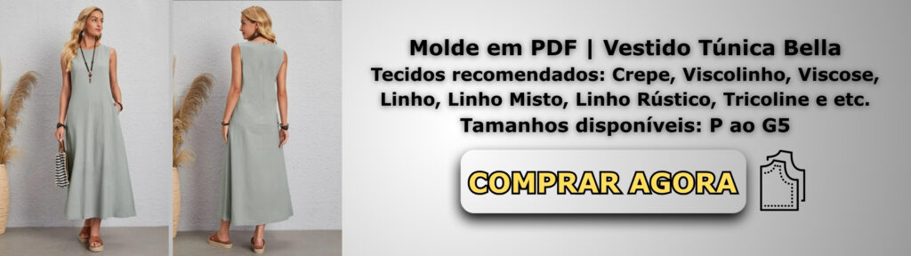 Molde em PDF Vestido Túnica Bella Banner de Vendas