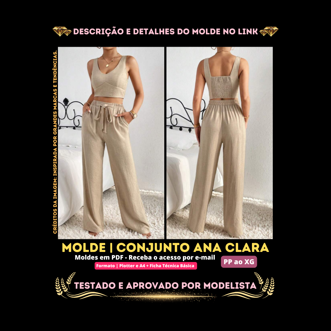  Molde em PDF - Conjunto Ana Clara