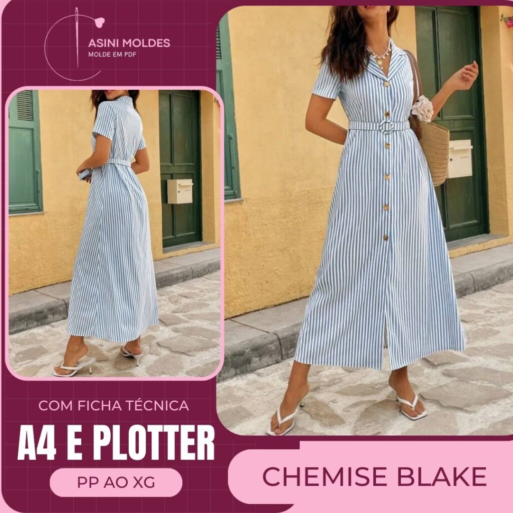 CHEMISE BLAKE - Molde em PDF