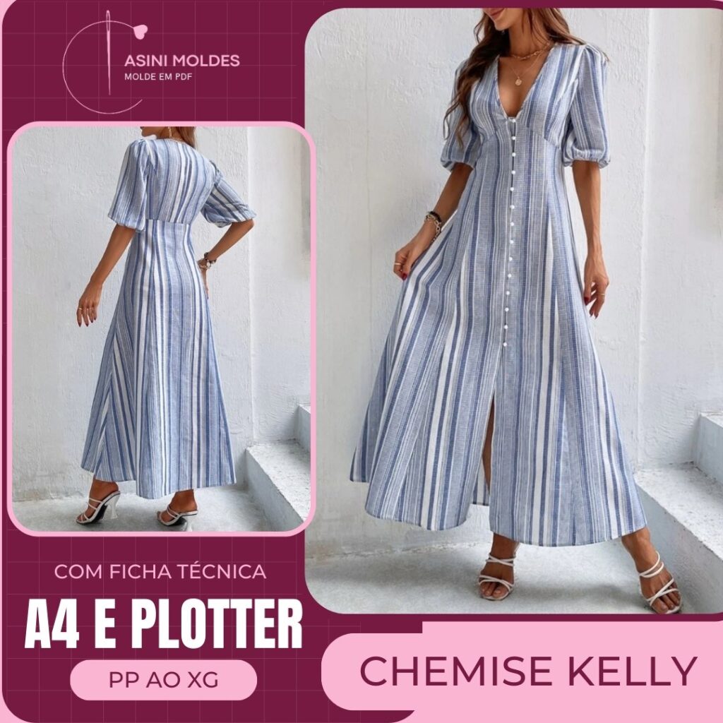 CHEMISE KELLY - Molde em PDF
