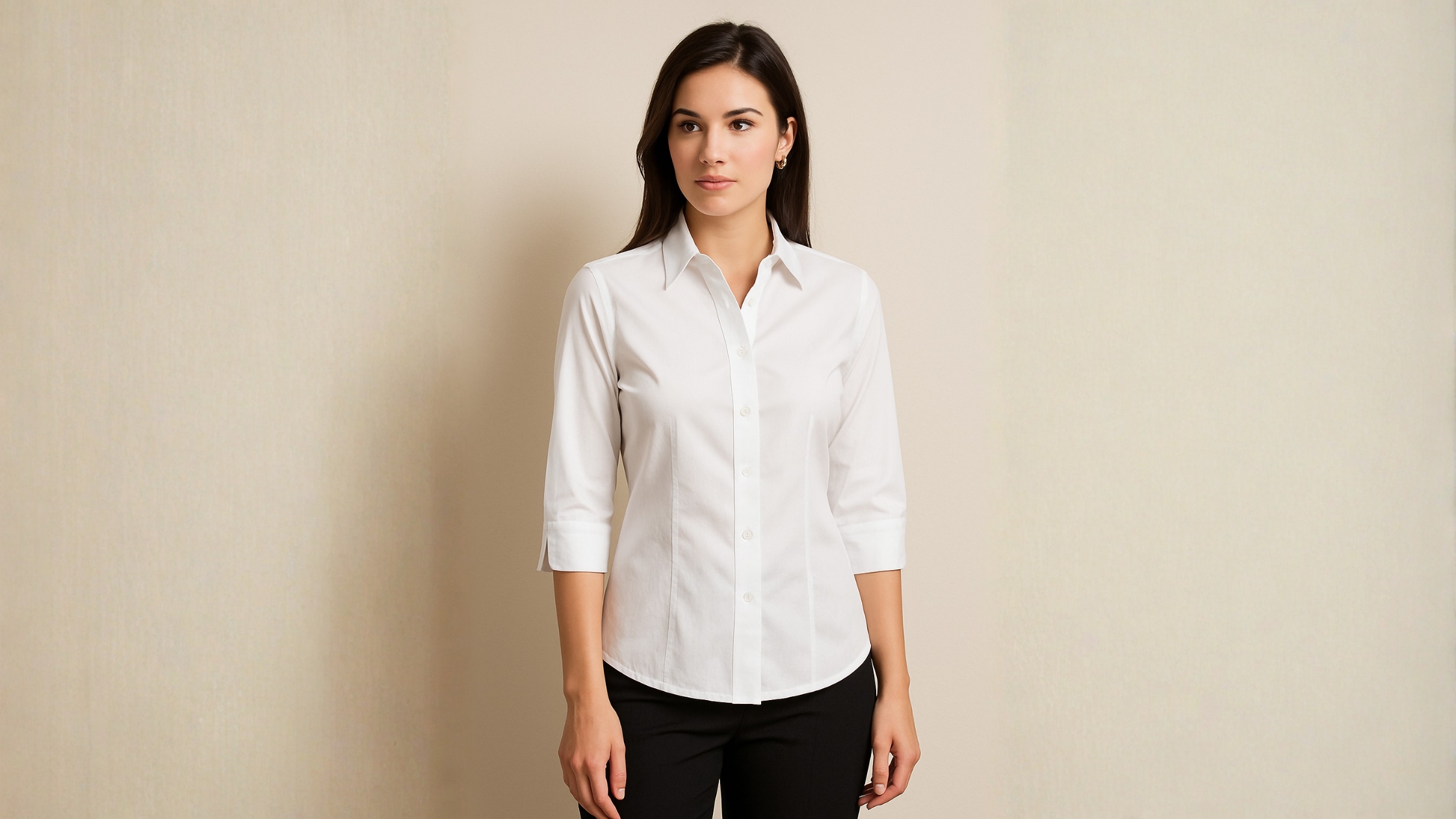 Camisa Social Feminina Manga 34