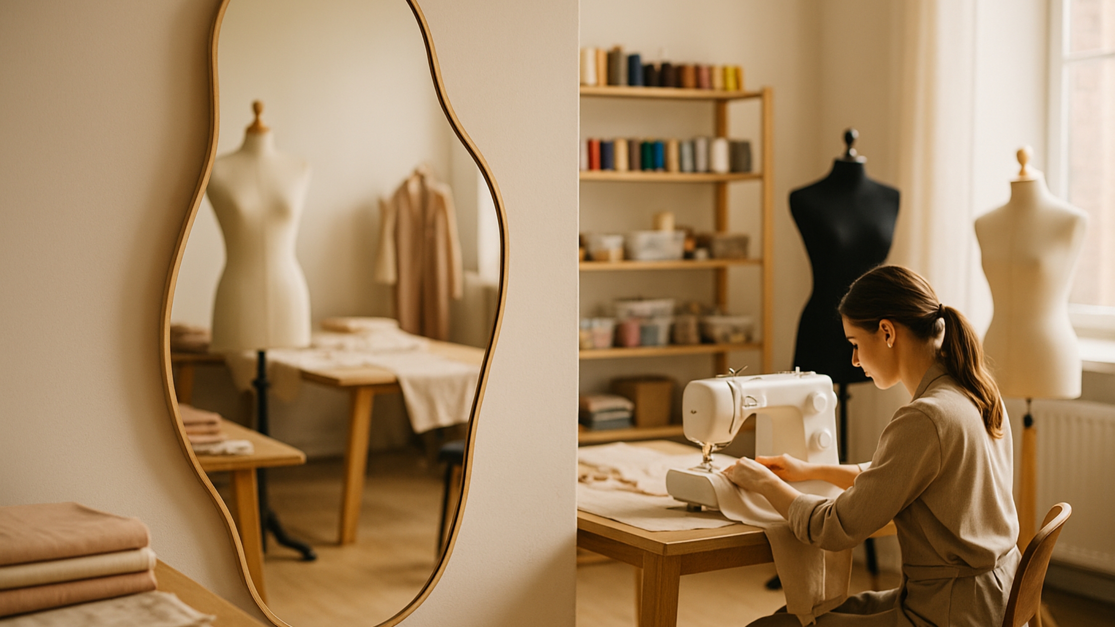 Espelho Orgânico para Ateliê de Costura Beleza, Funcionalidade e Inspiração em um Só Item (1)