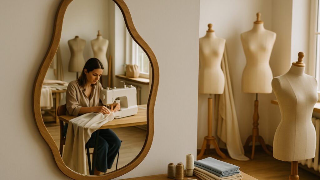 Espelho Orgânico para Ateliê de Costura Beleza, Funcionalidade e Inspiração em um Só Item