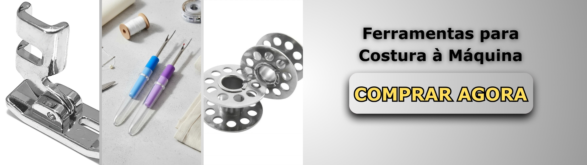 Ferramentas para Costura à Máquina Banner de Vendas